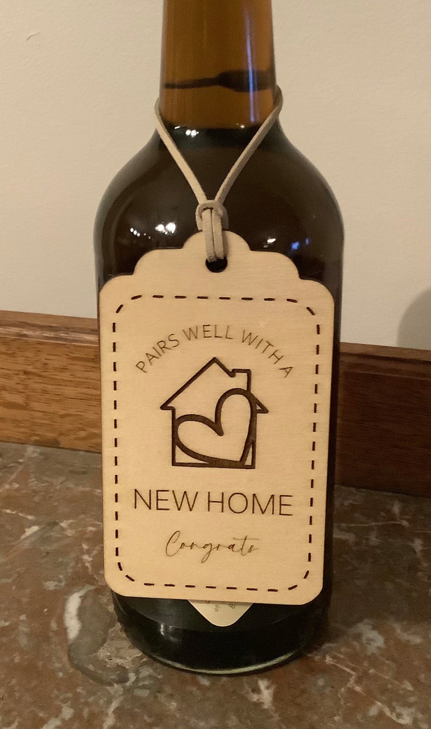 New House wine bottle tags