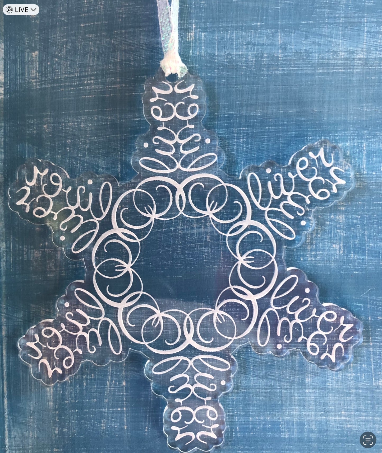Clear Name Snowflake Ornament