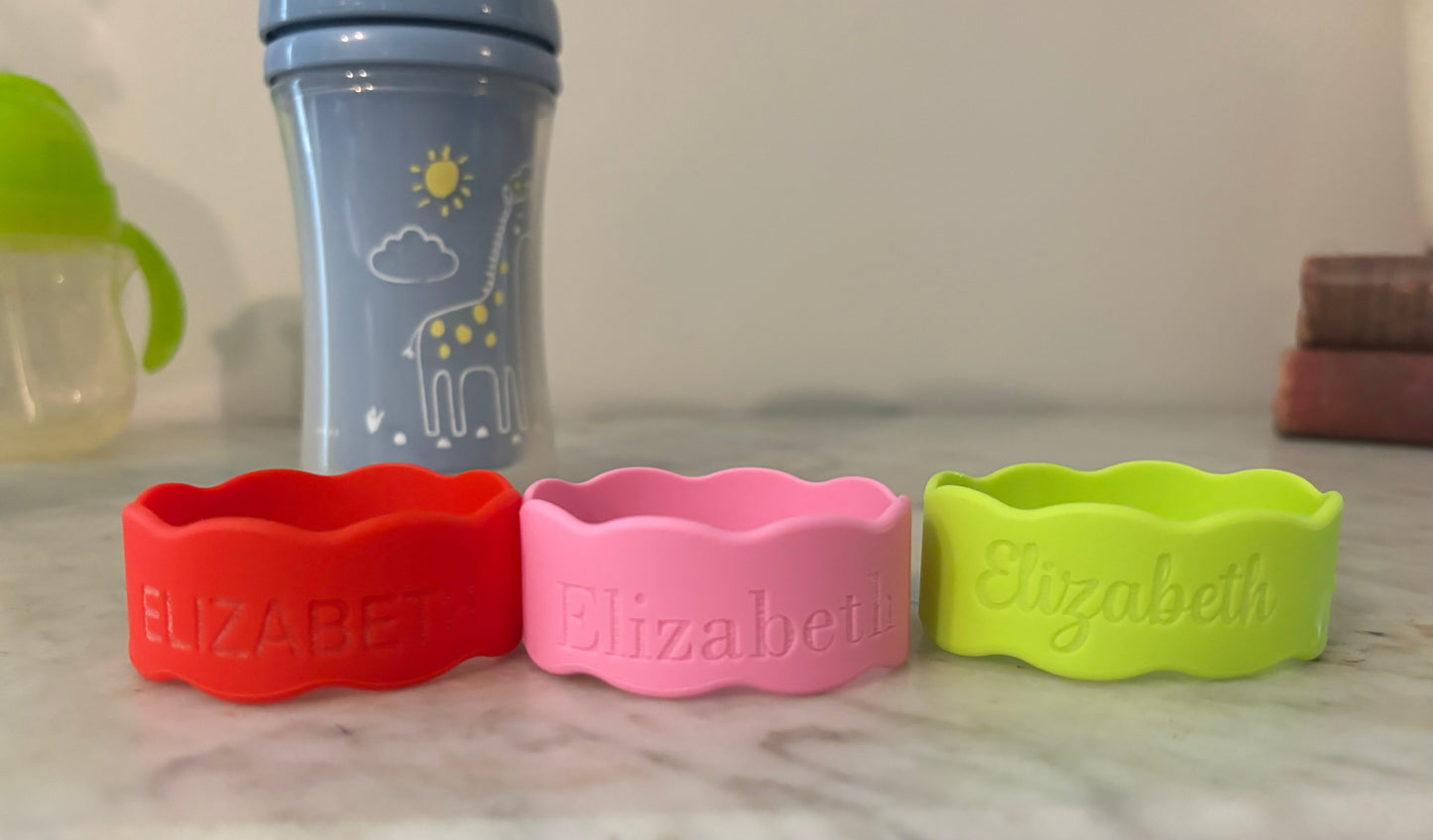 Personalized Silicone Bottle Bands (Wavy Edge)
