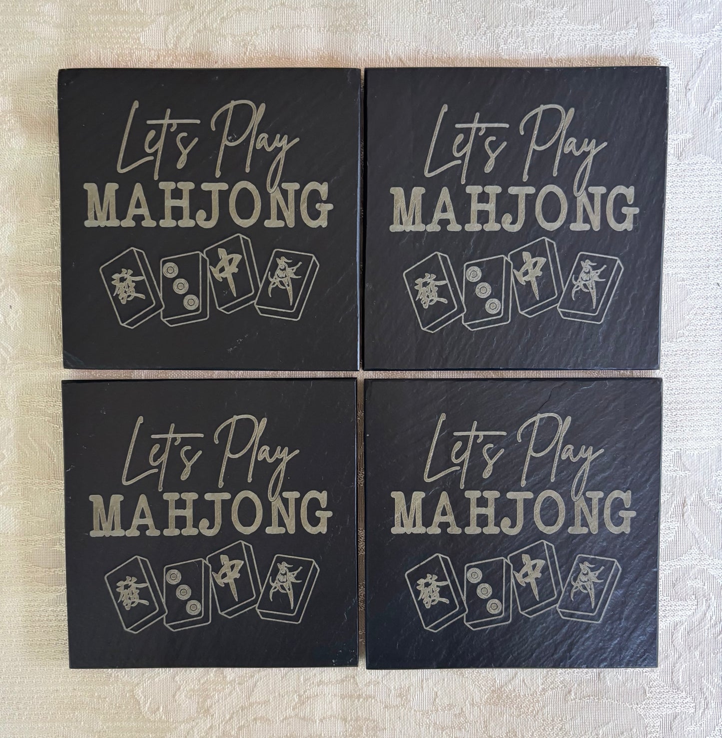 Slate Mahjong Coasters