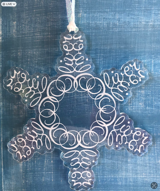 Clear Name Snowflake Ornament