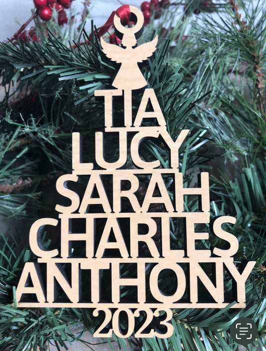 Family Names Christmas Tree Ornament