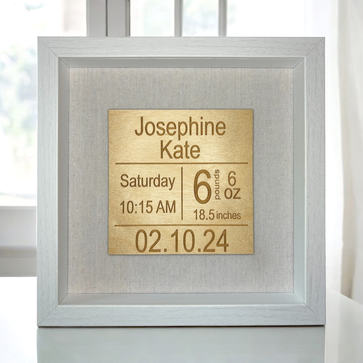Baby Birth Stats Shadow Box