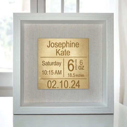 Baby Birth Stats Shadow Box