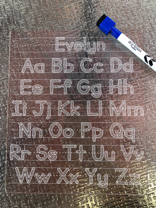 Personalized Alphabet Tracing Board